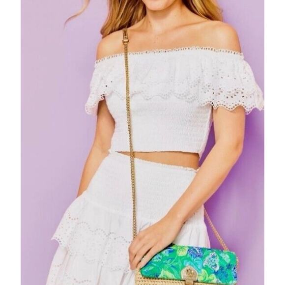 Lilly Pulitzer- Straw Crossbody/Clutch Purse- In A Flutter- Botanical Green- NWT - Picture 3 of 5